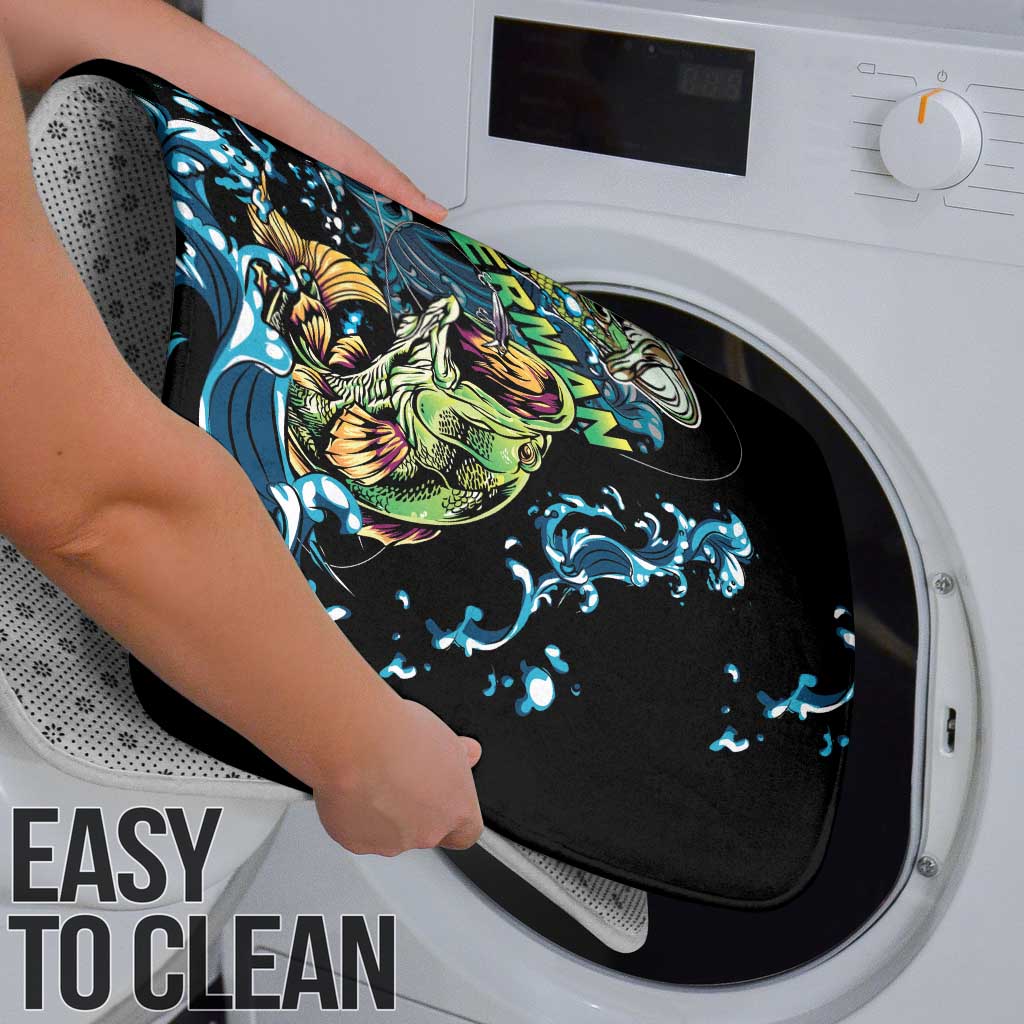 Bass Fishing Fisherman Bathroom Set Big Mouth Boat - Wonder Print Shop