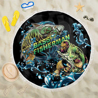 Bass Fishing Fisherman Beach Blanket Big Mouth Boat - Wonder Print Shop