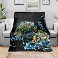 Bass Fishing Fisherman Blanket Big Mouth Boat - Wonder Print Shop