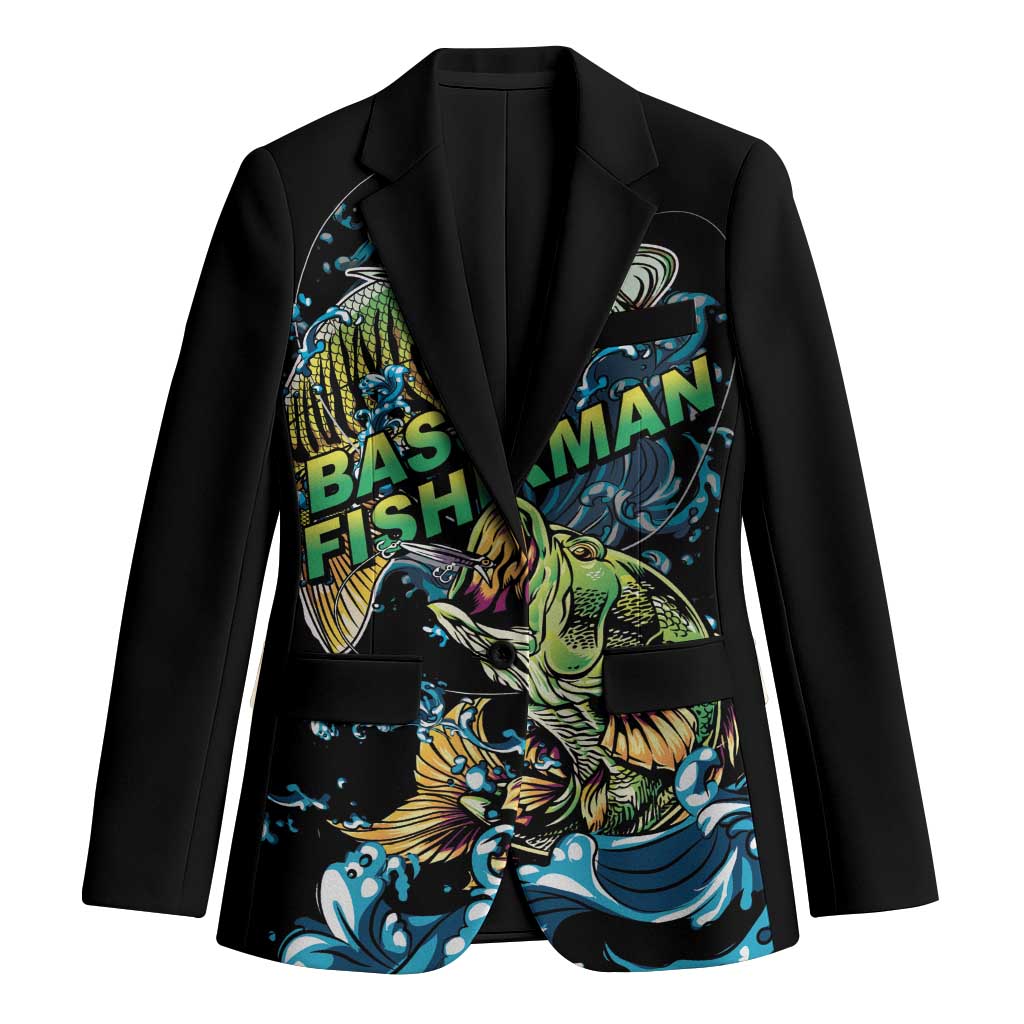 Bass Fishing Fisherman Blazer Big Mouth Boat - Wonder Print Shop