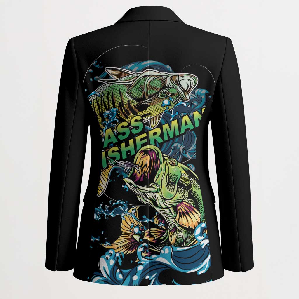 Bass Fishing Fisherman Blazer Big Mouth Boat - Wonder Print Shop