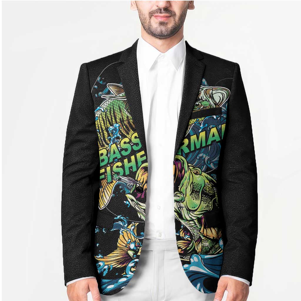 Bass Fishing Fisherman Blazer Big Mouth Boat - Wonder Print Shop