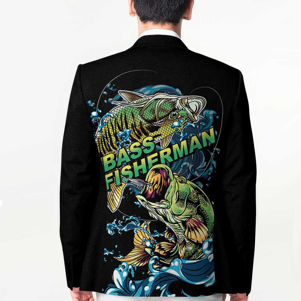 Bass Fishing Fisherman Blazer Big Mouth Boat - Wonder Print Shop