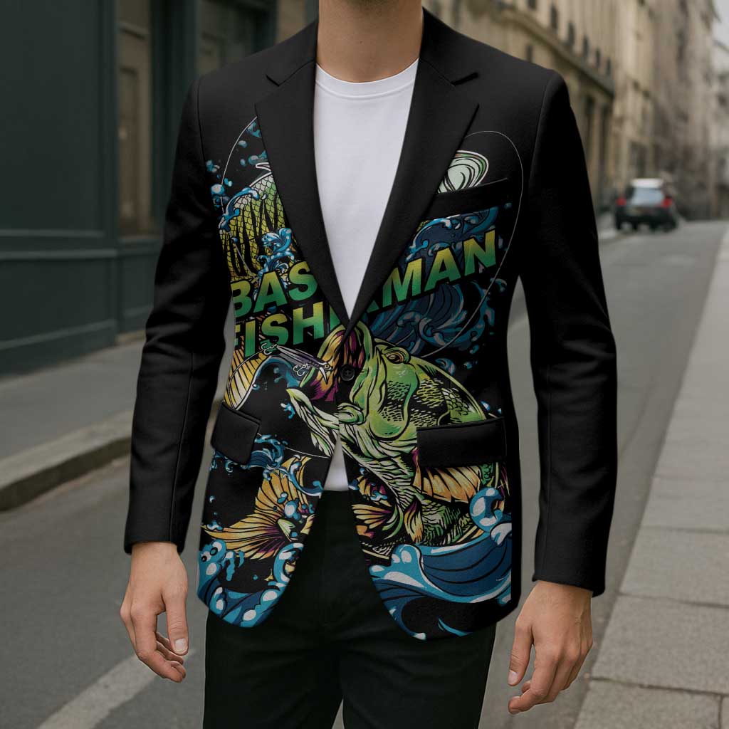 Bass Fishing Fisherman Blazer Big Mouth Boat - Wonder Print Shop