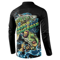 Bass Fishing Fisherman Button Sweatshirt Big Mouth Boat - Wonder Print Shop