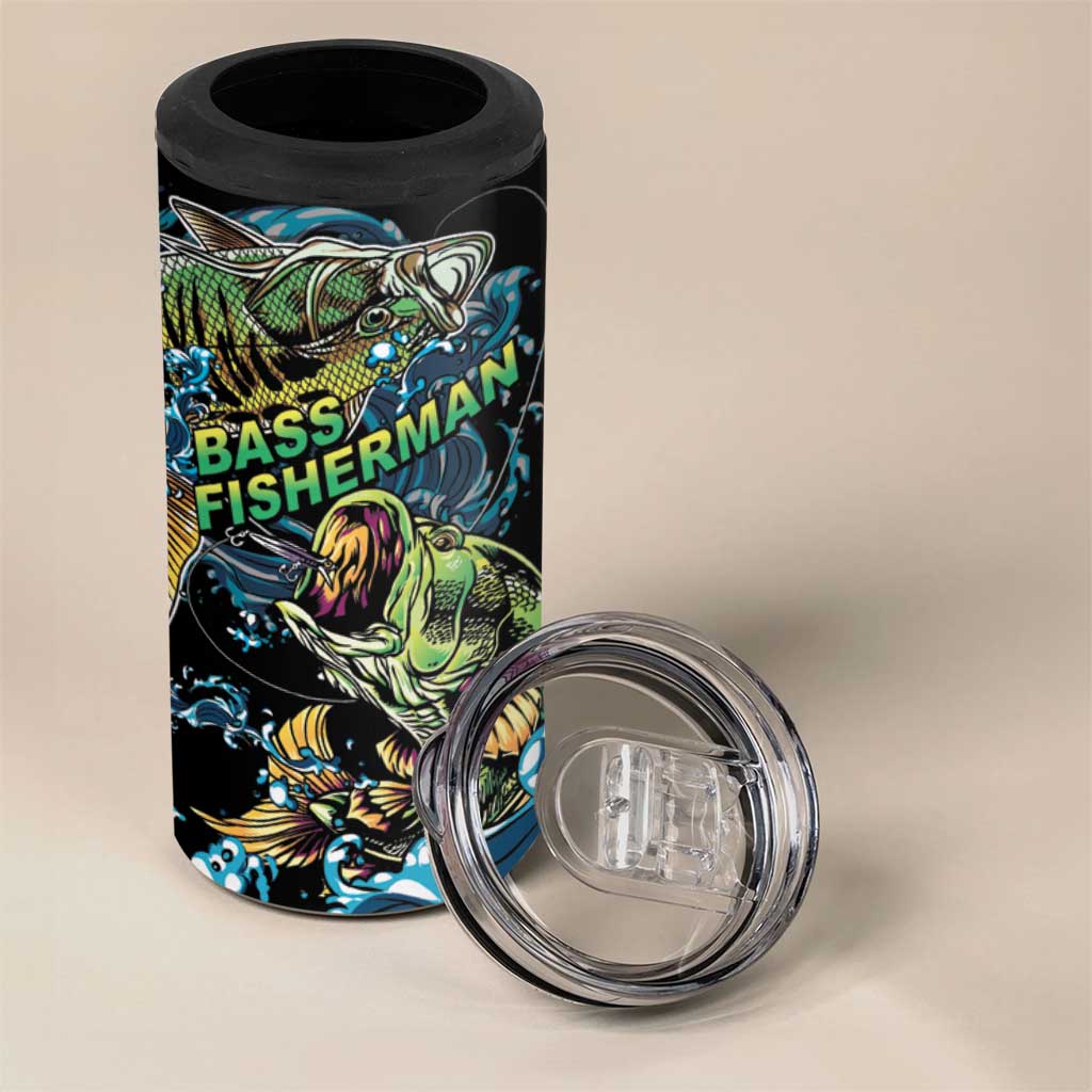 Bass Fishing Fisherman 4 in 1 Can Cooler Tumbler Big Mouth Boat - Wonder Print Shop