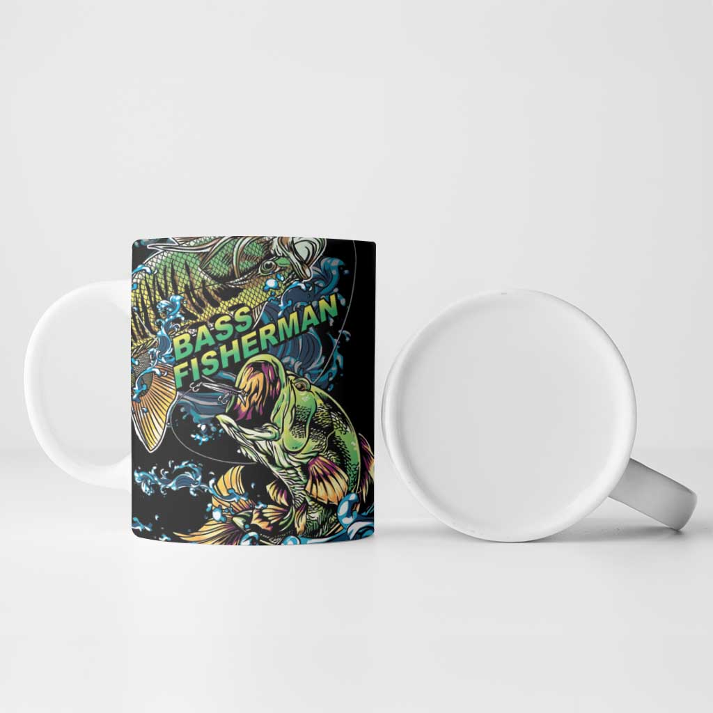 Bass Fishing Fisherman Ceramic Mug Big Mouth Boat - Wonder Print Shop