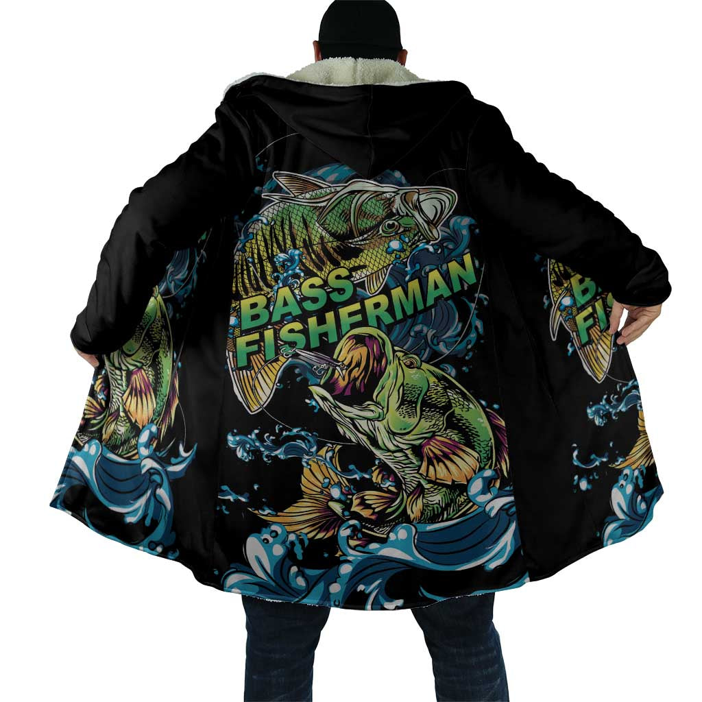 Bass Fishing Fisherman Cloak Big Mouth Boat - Wonder Print Shop