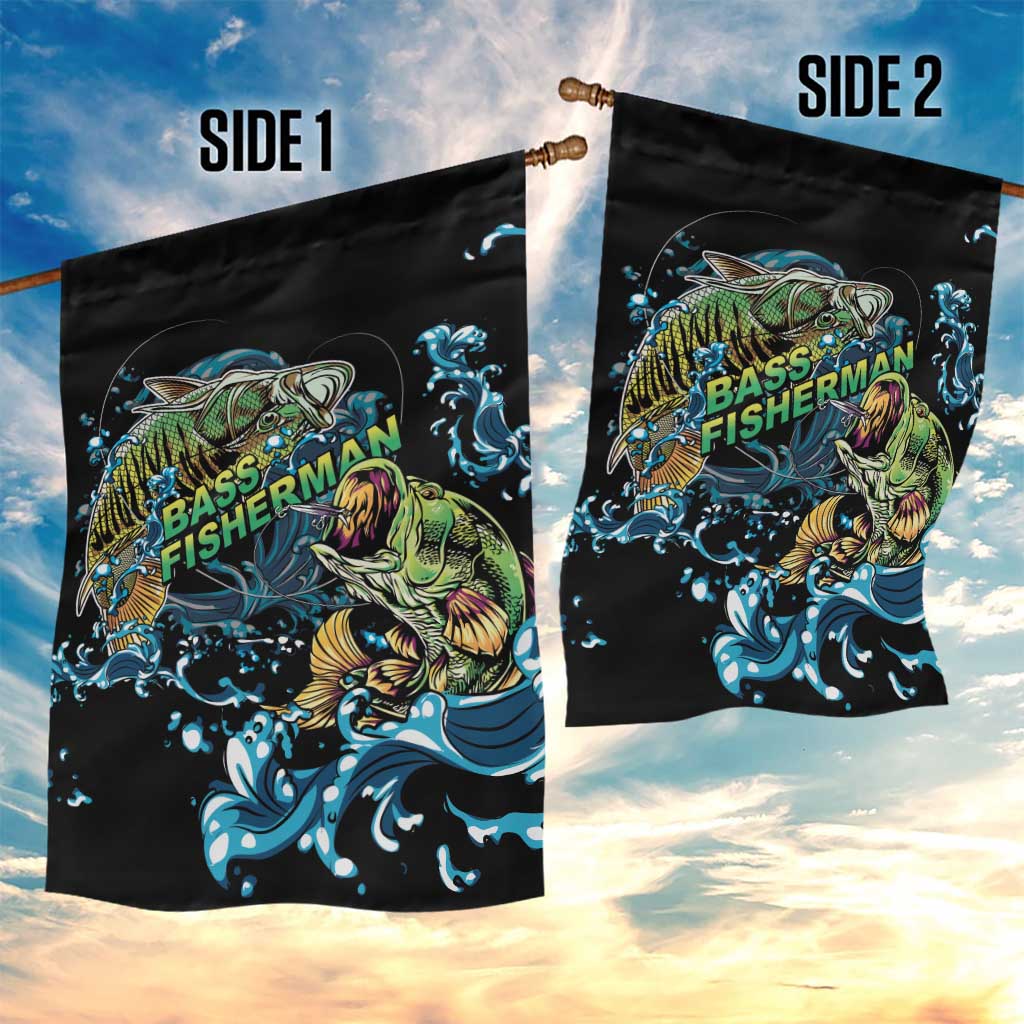 Bass Fishing Fisherman Garden Flag Big Mouth Boat - Wonder Print Shop