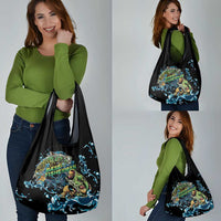 Bass Fishing Fisherman Grocery Bag Big Mouth Boat - Wonder Print Shop