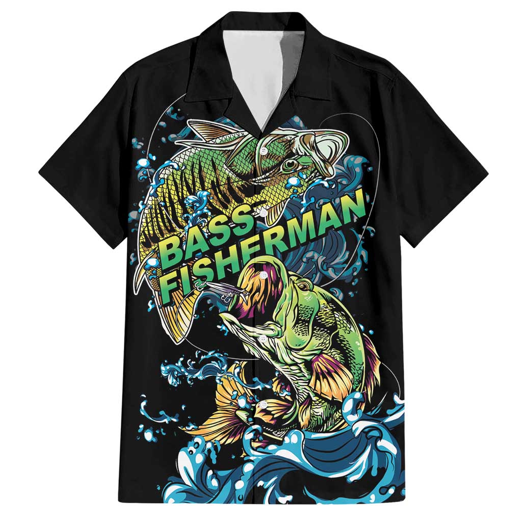 Bass Fishing Fisherman Hawaiian Shirt Big Mouth Boat - Wonder Print Shop