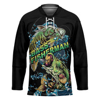 Bass Fishing Fisherman Hockey Jersey Big Mouth Boat - Wonder Print Shop