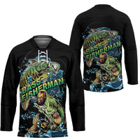 Bass Fishing Fisherman Hockey Jersey Big Mouth Boat - Wonder Print Shop
