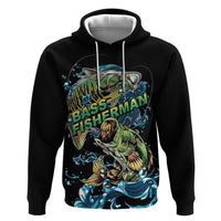 Bass Fishing Fisherman Hoodie Big Mouth Boat - Wonder Print Shop
