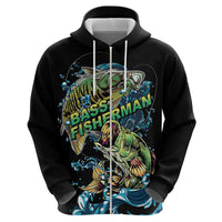 Bass Fishing Fisherman Hoodie Big Mouth Boat - Wonder Print Shop