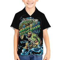 Bass Fishing Fisherman Kid Hawaiian Shirt Big Mouth Boat - Wonder Print Shop
