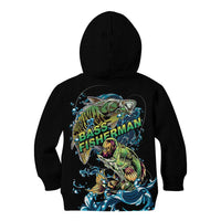 Bass Fishing Fisherman Kid Hoodie Big Mouth Boat - Wonder Print Shop