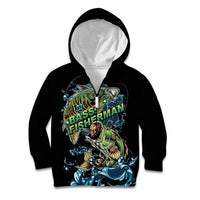 Bass Fishing Fisherman Kid Hoodie Big Mouth Boat - Wonder Print Shop
