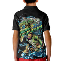 Bass Fishing Fisherman Kid Polo Shirt Big Mouth Boat - Wonder Print Shop