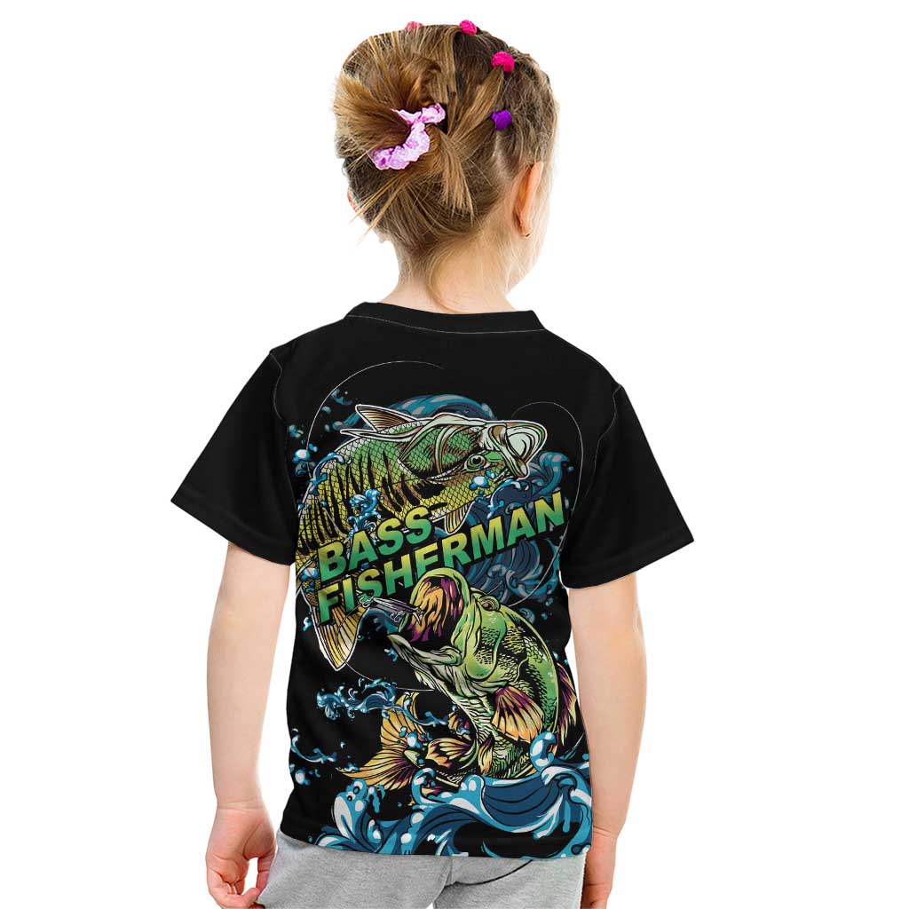 Bass Fishing Fisherman Kid T Shirt Big Mouth Boat - Wonder Print Shop