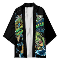 Bass Fishing Fisherman Kimono Big Mouth Boat - Wonder Print Shop