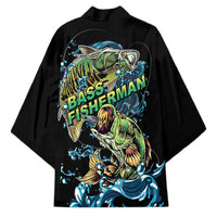 Bass Fishing Fisherman Kimono Big Mouth Boat - Wonder Print Shop