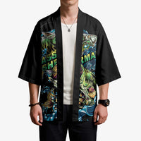 Bass Fishing Fisherman Kimono Big Mouth Boat - Wonder Print Shop