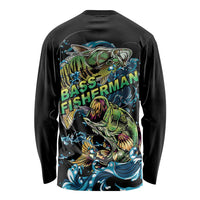 Bass Fishing Fisherman Long Sleeve Shirt Big Mouth Boat - Wonder Print Shop