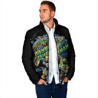 Bass Fishing Fisherman Padded Jacket Big Mouth Boat - Wonder Print Shop