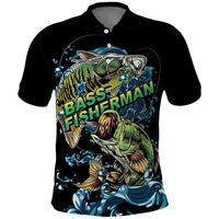 Bass Fishing Fisherman Polo Shirt Big Mouth Boat - Wonder Print Shop