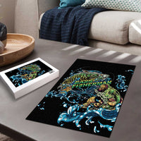 Bass Fishing Fisherman Puzzle Big Mouth Boat - Wonder Print Shop