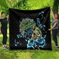 Bass Fishing Fisherman Quilt Big Mouth Boat - Wonder Print Shop