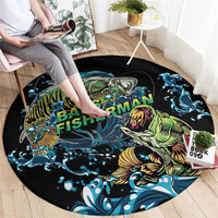Bass Fishing Fisherman Round Carpet Big Mouth Boat - Wonder Print Shop