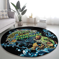 Bass Fishing Fisherman Round Carpet Big Mouth Boat - Wonder Print Shop