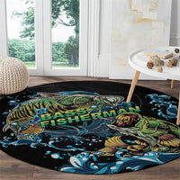 Bass Fishing Fisherman Round Carpet Big Mouth Boat - Wonder Print Shop