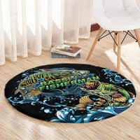 Bass Fishing Fisherman Round Carpet Big Mouth Boat - Wonder Print Shop