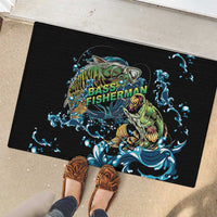 Bass Fishing Fisherman Rubber Doormat Big Mouth Boat - Wonder Print Shop