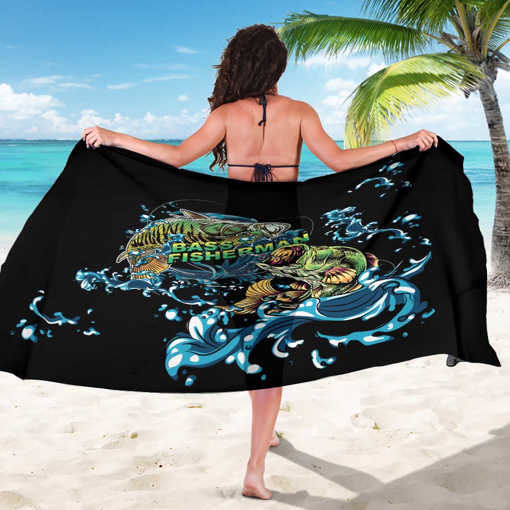 Bass Fishing Fisherman Sarong Big Mouth Boat - Wonder Print Shop