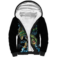Bass Fishing Fisherman Sherpa Hoodie Big Mouth Boat - Wonder Print Shop