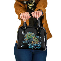 Bass Fishing Fisherman Shoulder Handbag Big Mouth Boat - Wonder Print Shop
