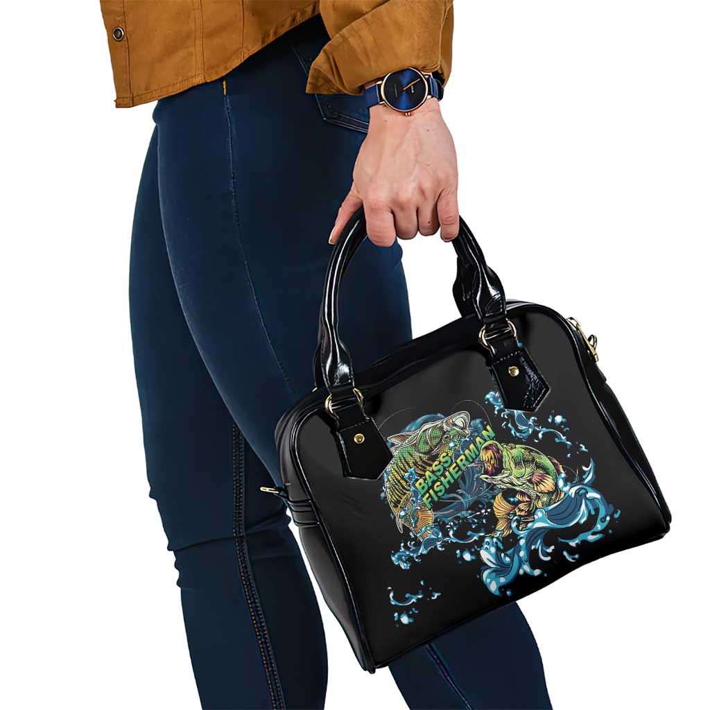 Bass Fishing Fisherman Shoulder Handbag Big Mouth Boat - Wonder Print Shop