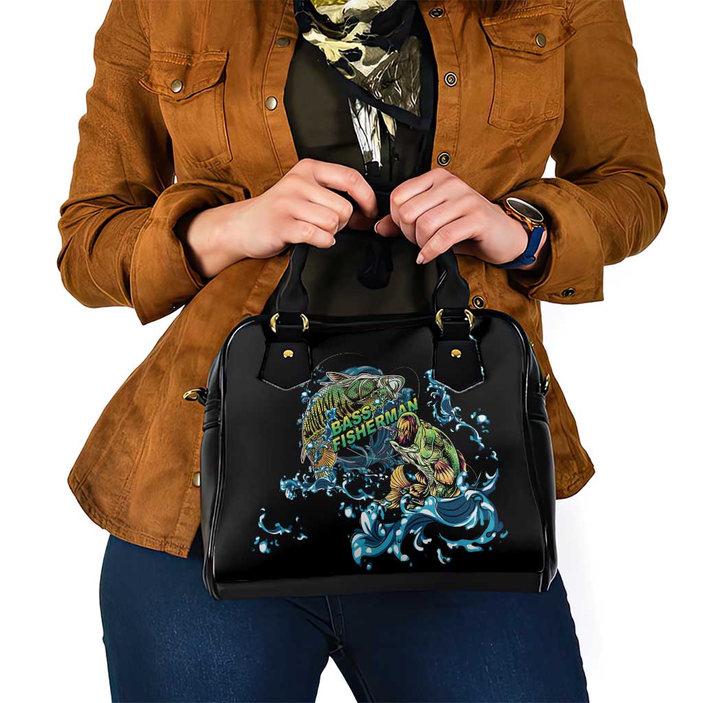 Bass Fishing Fisherman Shoulder Handbag Big Mouth Boat - Wonder Print Shop