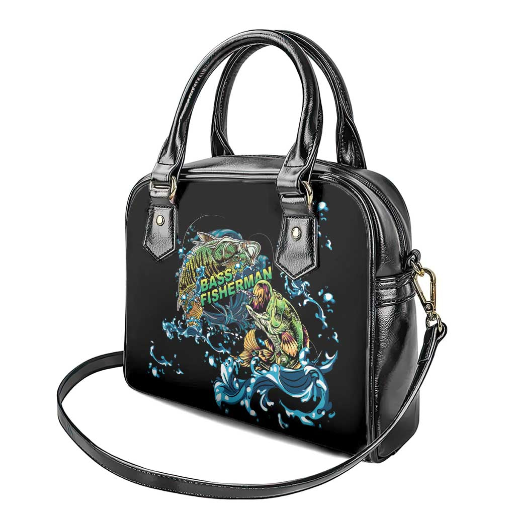 Bass Fishing Fisherman Shoulder Handbag Big Mouth Boat - Wonder Print Shop