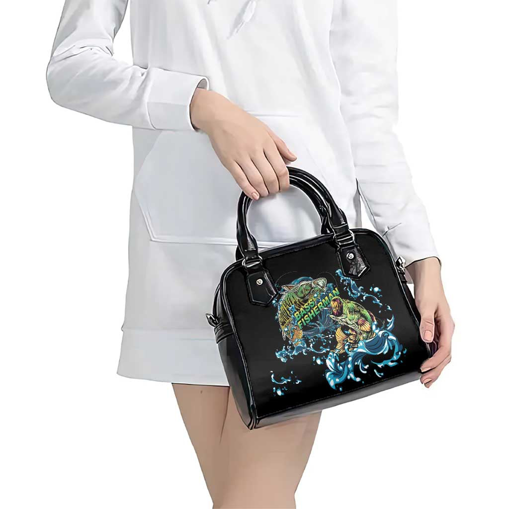 Bass Fishing Fisherman Shoulder Handbag Big Mouth Boat - Wonder Print Shop