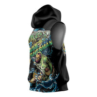 Bass Fishing Fisherman Sleeveless Hoodie Big Mouth Boat - Wonder Print Shop