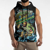 Bass Fishing Fisherman Sleeveless Hoodie Big Mouth Boat - Wonder Print Shop