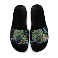 Bass Fishing Fisherman Slide Sandals Big Mouth Boat - Wonder Print Shop