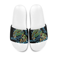 Bass Fishing Fisherman Slide Sandals Big Mouth Boat - Wonder Print Shop