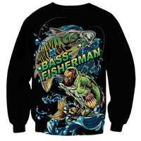 Bass Fishing Fisherman Sweatshirt Big Mouth Boat - Wonder Print Shop