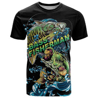 Bass Fishing Fisherman T Shirt Big Mouth Boat - Wonder Print Shop